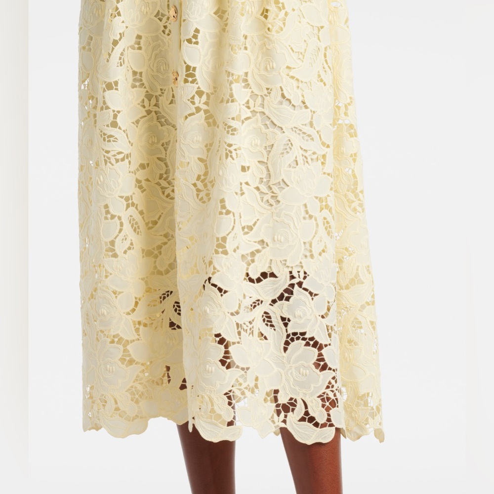 Self-Portrait Yellow Lace Midi Dress - Picture 3 of 9